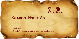 Katona Marcián névjegykártya